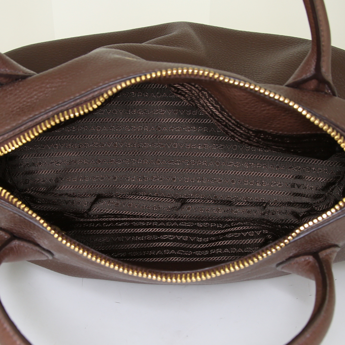 Borsa Prada Daino in pelle marrone - Detail D3