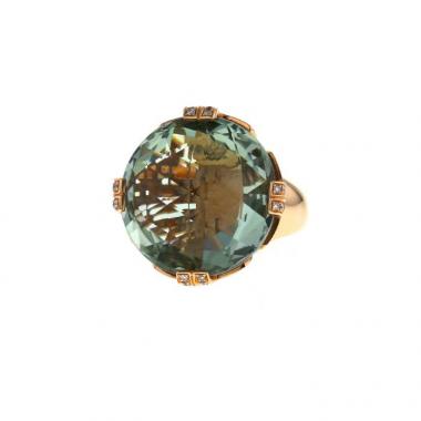 Bulgari Parentesi ring in pink gold,  diamonds and quartz Bulgari Parentesi ring in pink gold,  diamonds and quartz