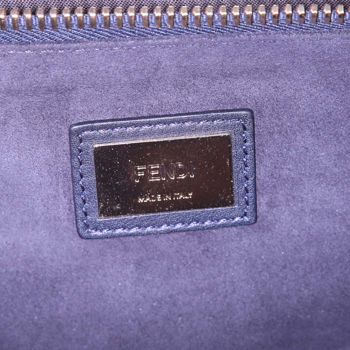 Sac à main Fendi Peekaboo Regular grand modèle en cuir bleu - Detail D4