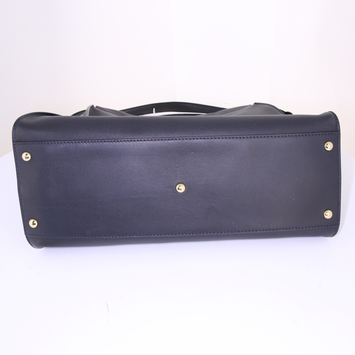 Bolso de mano Fendi Peekaboo Regular modelo grande en cuero azul - Detail D5