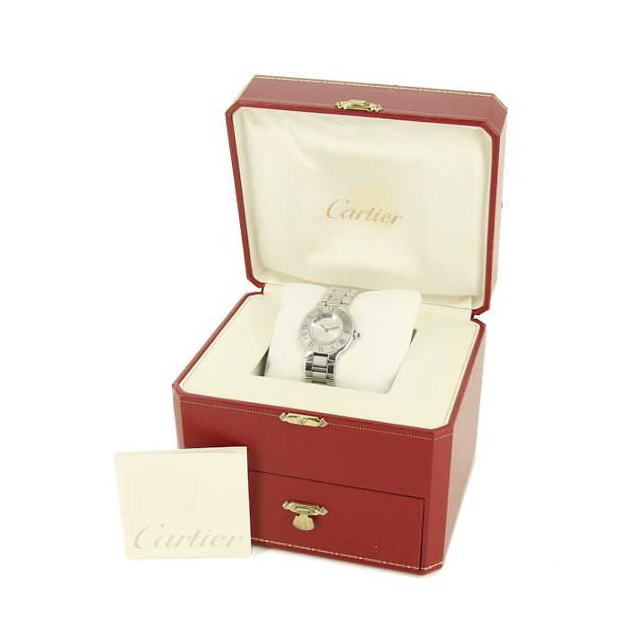 Montre Cartier Must 21 en acier Ref :  1330 - M21 Vers  1990 - Detail D2