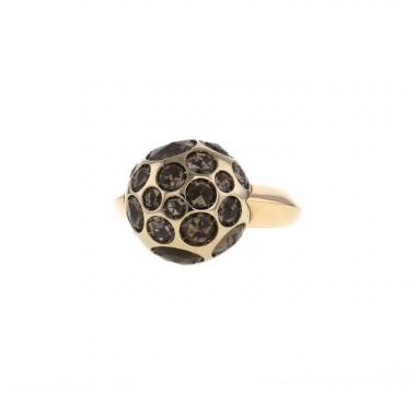 Pomellato Harem ring in yellow gold and smoked quartz