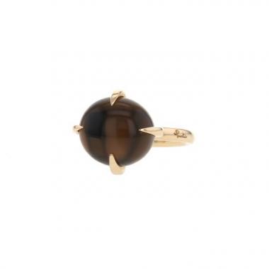 Pomellato Veleno ring in yellow gold and smoked quartz