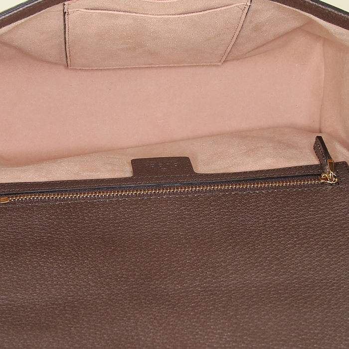 Bolso bandolera Gucci Padlock Bengal en lona Monogram revestida y cuero marrón - Detail D3