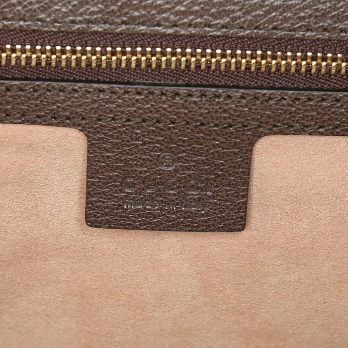 Bolso bandolera Gucci Padlock Bengal en lona Monogram revestida y cuero marrón - Detail D4