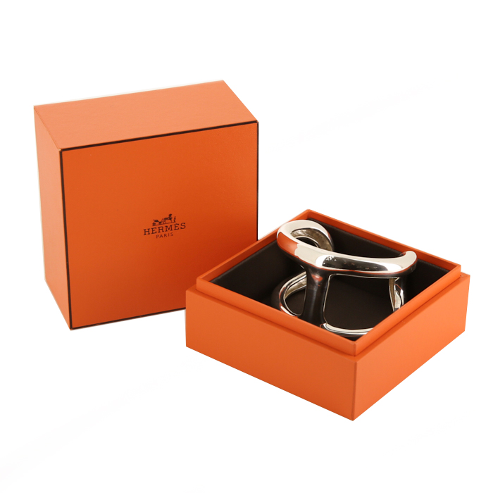 Bracelet manchette ajouré Hermès Osmose grand modèle en argent