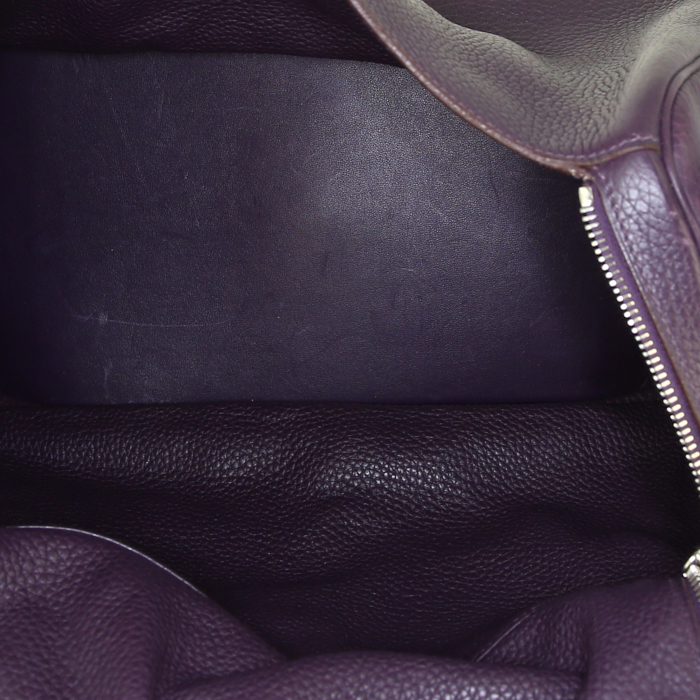 Hermes Lindy 34 cm handbag in purple togo leather - Detail D2