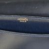 Sac porté épaule ou main Hermès en cuir box bleu-marine - Detail D3 thumbnail