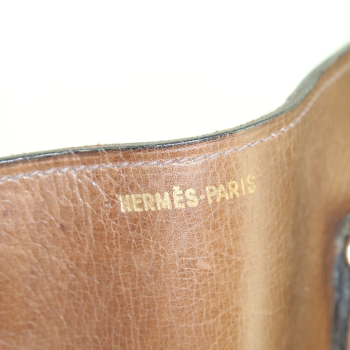 Maleta Hermès Drag Travel Bag en cuero marrón - Detail D3
