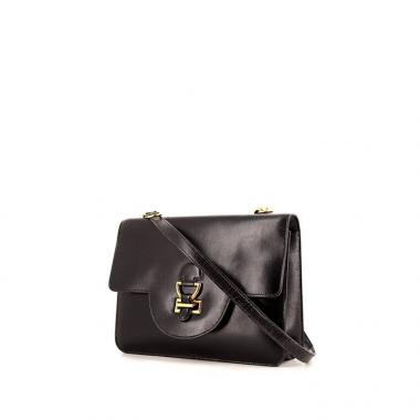 Borsa da spalla o a mano Hermès in pelle box nera