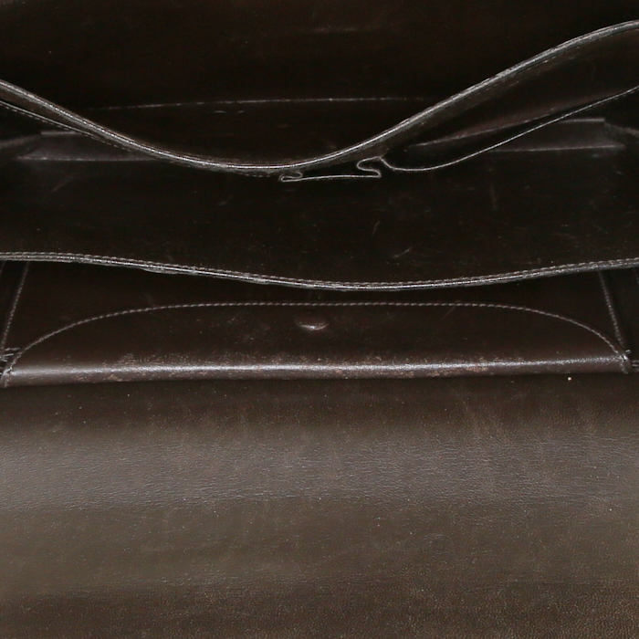 Borsa Hermès Fonsbelle in pelle box marrone - Detail D2