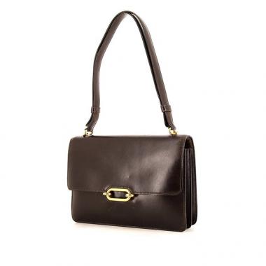 Sac à main Hermès Fonsbelle en cuir box marron