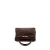 Hermes Kelly 28 cm handbag in brown box leather - 360 Front thumbnail