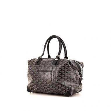 Sac à main Goyard Boeing en toile monogram noire et cuir noir