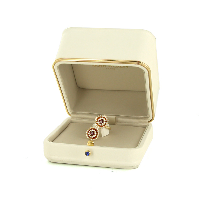Boucheron Exquises confidences ring in yellow gold,  diamonds and ruby - Detail D2