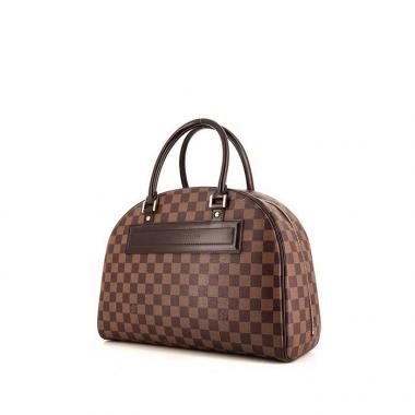 Bolso de mano Louis Vuitton Nolita en lona a cuadros marrón y cuero marrón