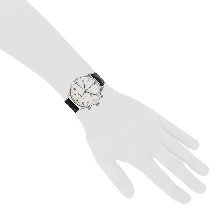 IWC Portuguese-Chronograph watch in stainless steel Ref:  3714 Circa  2000 - Detail D1