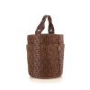 Bolso de mano Hermès en raffia marrón y cuero natural - 00pp thumbnail