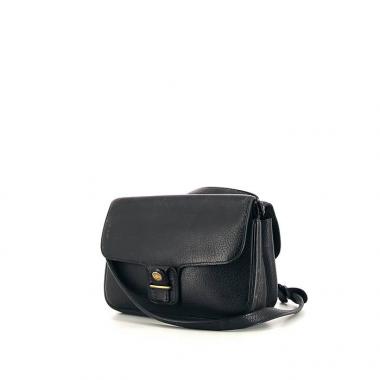 Hermes Nouméa shoulder bag in black Fjord leather