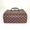 Bolso de mano Louis Vuitton en lona a cuadros ébano y cuero marrón - Detail D4 thumbnail