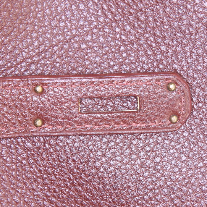 Sac à main Hermes Birkin 40 cm en cuir togo marron-chocolat - Detail D4