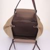 Hermès Cabag shopping bag in taupe canvas and brown Fjord leather - Detail D3 thumbnail