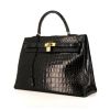 Hermès  Kelly 35 cm handbag  in indigo blue crocodile - 00pp thumbnail