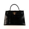 Hermès  Kelly 35 cm handbag  in indigo blue crocodile - 360 thumbnail