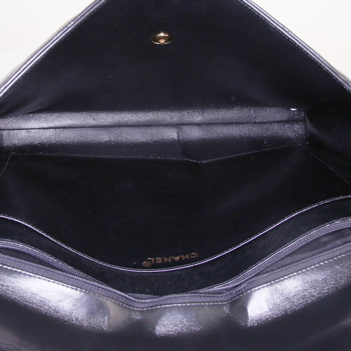 Borsa portadocumenti Chanel in pelle trapuntata nera - Detail D2