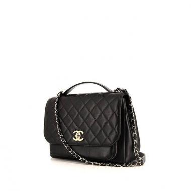 Bolso bandolera Chanel Timeless en cuero granulado acolchado negro