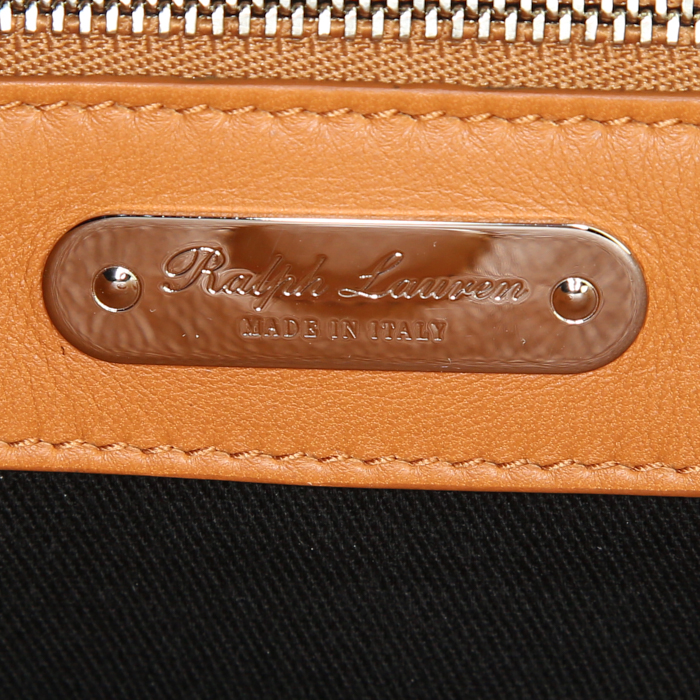 Sac bandoulière Ralph Lauren en cuir noir - Detail D4