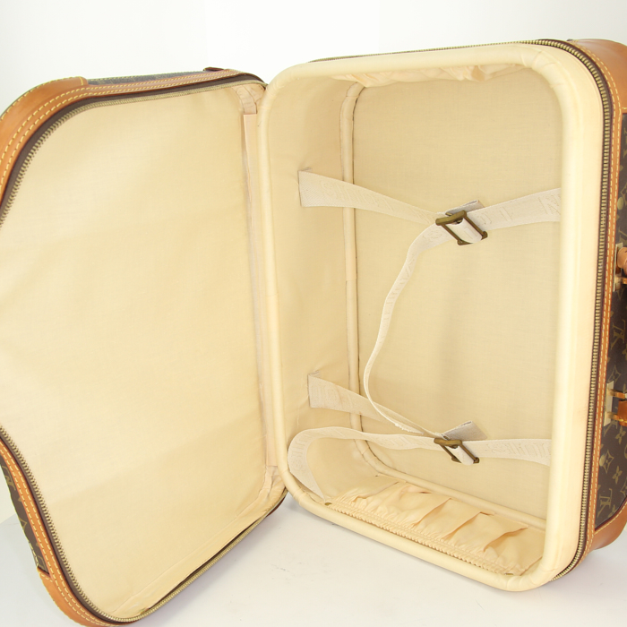 Louis Vuitton Airbus suitcase in brown monogram canvas and natural leather - Detail D2