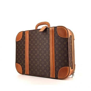 Maleta Louis Vuitton Airbus en lona Monogram marrón y cuero natural