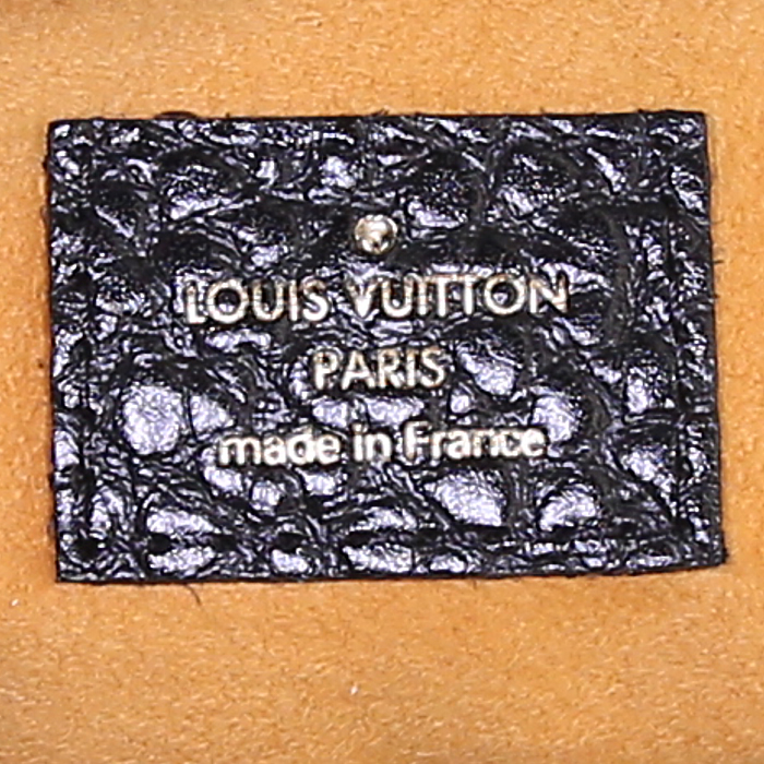 Sac à main Louis Vuitton en toile denim gris anthracite et cuir gris anthracite - Detail D3