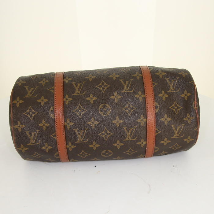 Borsa Louis Vuitton Papillon in tela monogram marrone e pelle marrone - Detail D3