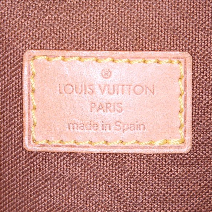 Pochette Louis Vuitton Gange in tela monogram cerata marrone e pelle naturale - Detail D3