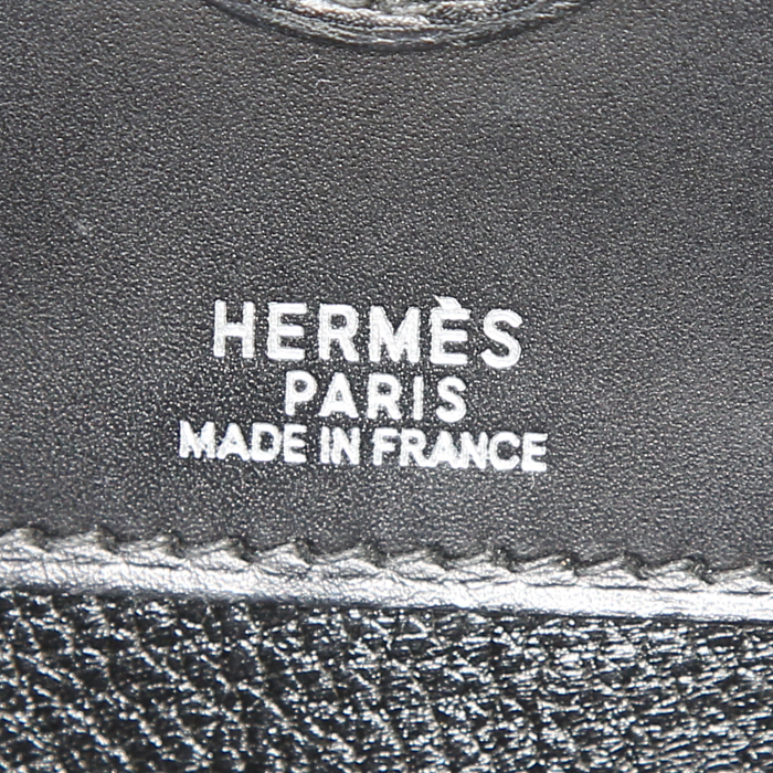 Bolso de mano Hermès Dalvy en cuero box negro - Detail D3