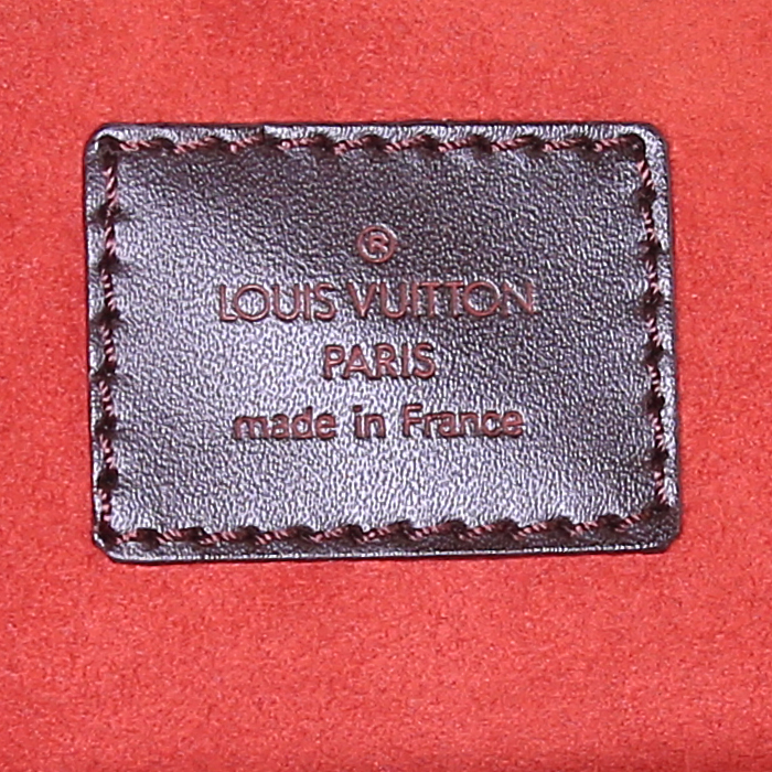 Louis Vuitton Parioli large model shopping bag in brown damier canvas and brown leather - Detail D3
