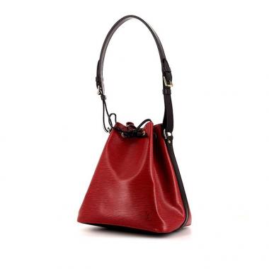 Sac à main Louis Vuitton petit Noé petit modèle en cuir épi rouge et noir