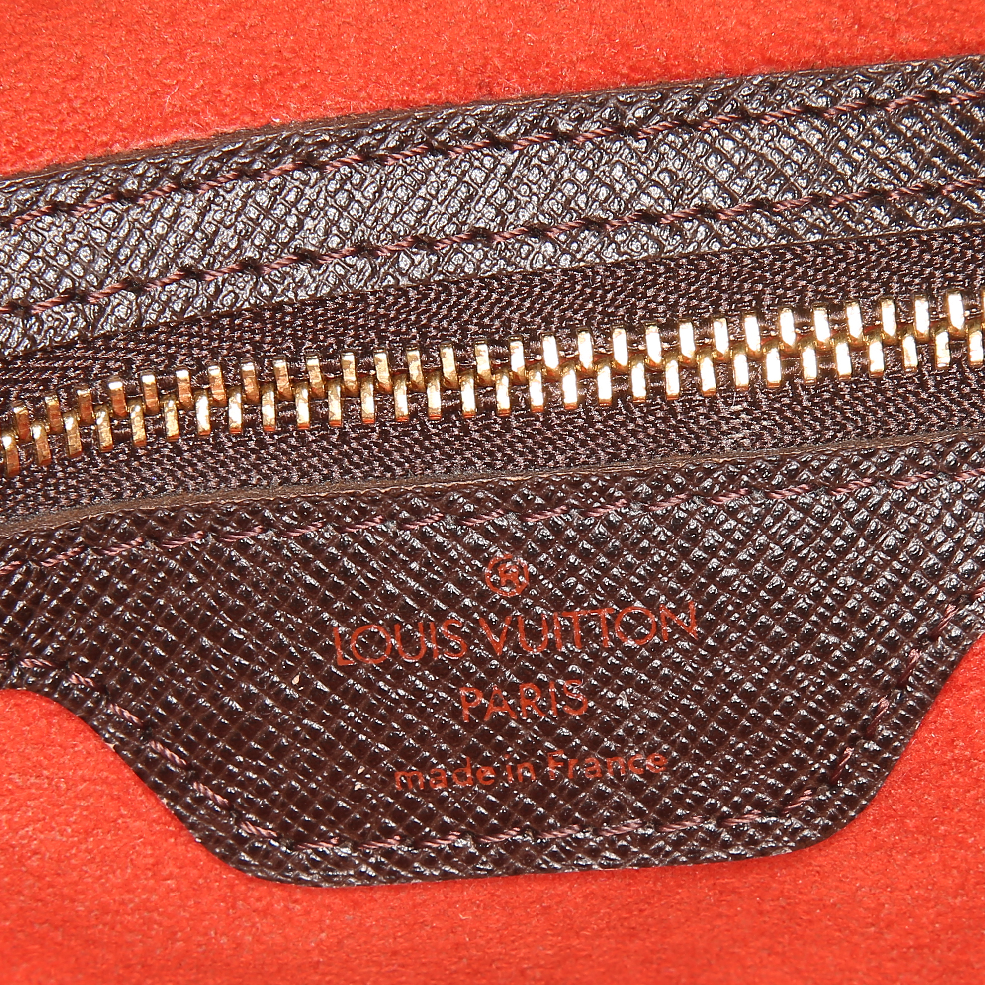 Louis Vuitton Brera handbag in ebene damier canvas and brown leather - Detail D3