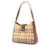 Burberry handbag in beige Haymarket canvas and brown leather - 00pp thumbnail