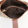 Burberry handbag in beige Haymarket canvas and brown leather - Detail D2 thumbnail