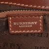 Bolso de mano Burberry en lona Haymarket beige y cuero marrón - Detail D3 thumbnail