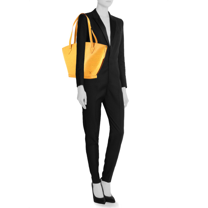 Louis Vuitton Saint Jacques large model handbag in yellow epi leather - Detail D1