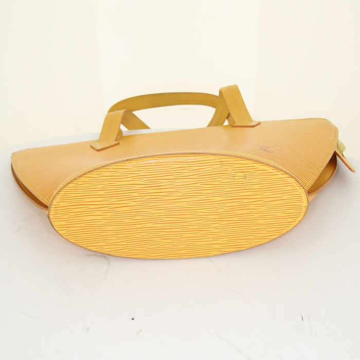 Louis Vuitton Saint Jacques handbag in yellow epi leather - Detail D4