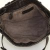 Bottega Veneta shopping bag in brown intrecciato leather - Detail D2 thumbnail