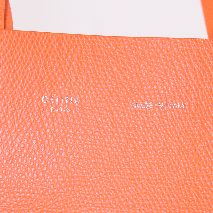 Bolso Cabás Celine Cabas modelo pequeño en cuero naranja - Detail D4