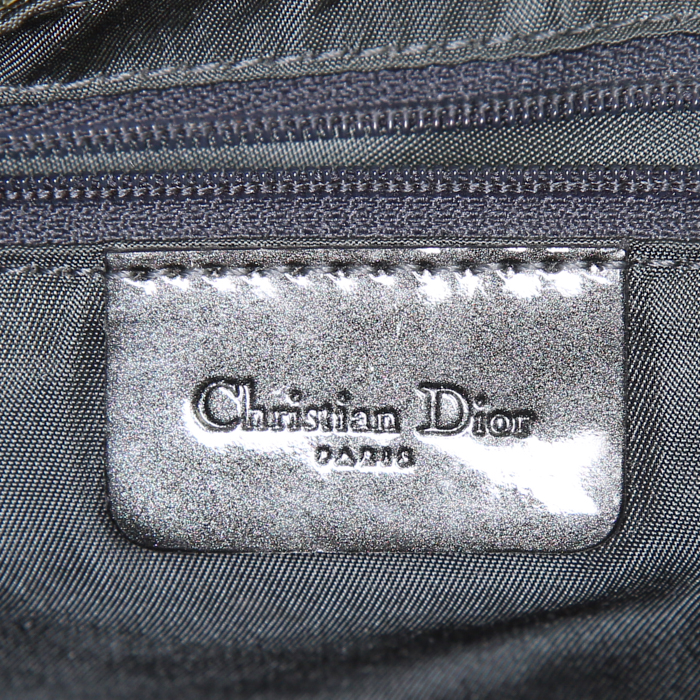 Borsa Dior Saddle in pelle verniciata monogram verde scuro - Detail D3