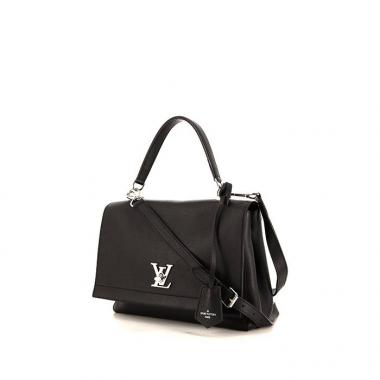 Bolso de mano Louis Vuitton Lockme II en cuero negro