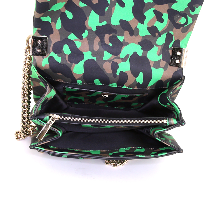 Bolso bandolera Versace Palazzo Empire en cuero verde y negro - Detail D3